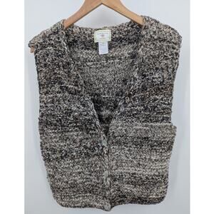 Susan Bristol Casuals Women’s Hand Knit Sweater Vest S/M 100% Cotton Neutral